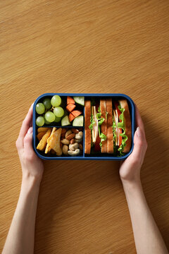Healthy bento lunchbox for workplace nutrition and snack