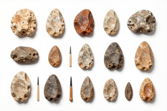 Assortment of Polished Stone Tools - Diverse Geology