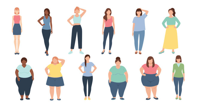 Diverse group of women with different body types and ethnicities
