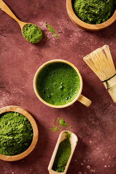 Zen wabi-sabi still life of ceremonial grade matcha