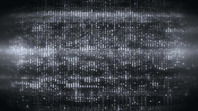 Glitch Digital Data Static: Futuristic Technology And Cyber Noise Background Effect