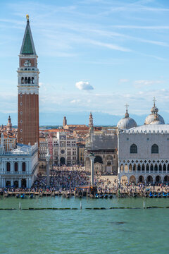 Venice San Marco skyline and Grand Canal waterfront scene