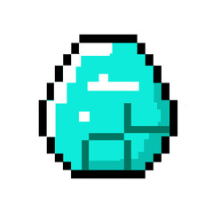 Obraz premium pixel art Emerald Gemstone for Video Game App Development