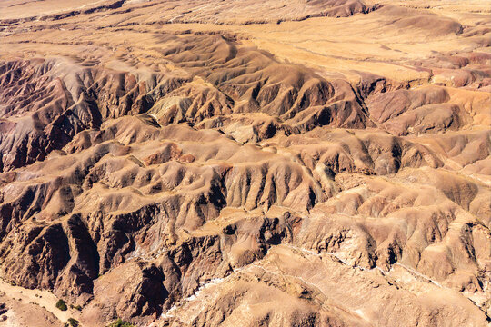 Aerial Atacama Desert texture background in Chile, abstract