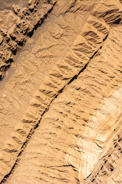 Aerial Atacama Desert texture background with abstract ridges