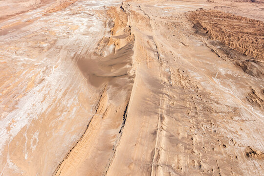 Aerial abstract texture of Atacama Desert landscape, Chile