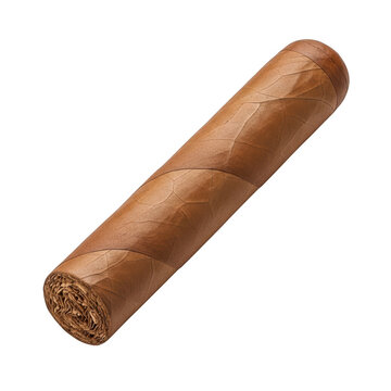A single wrapped cigar with a natural brown hue and tapered ends.
