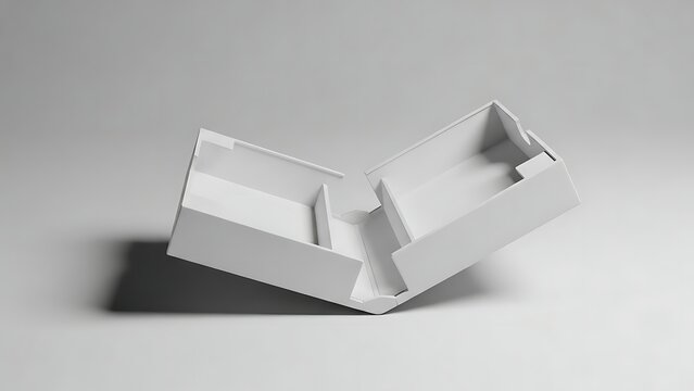 A white cardboard packaging insert with compartments