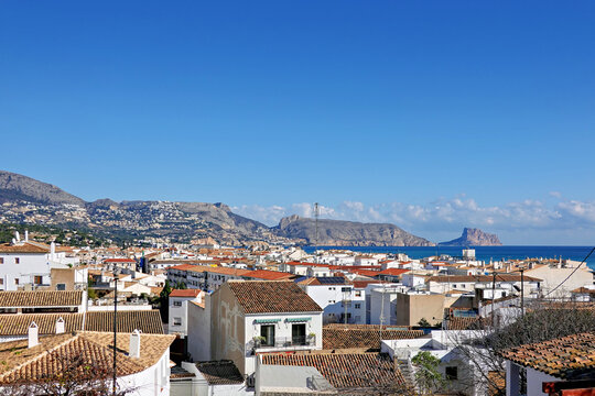 View from above to Altea town and Mediterranean sea, Alicante province, Valencia Community, Spain