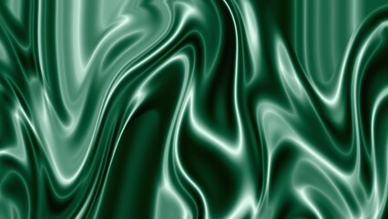 Emerald green fluid abstract background glossy liquid waves texture © Iryna Rybalko