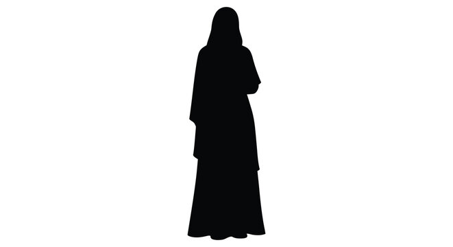 woman in traditional clothing silhouette high quality professional