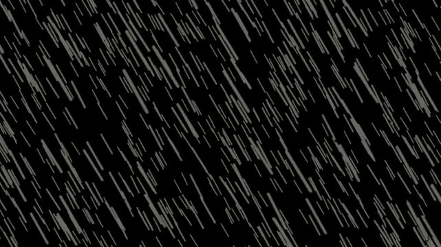 High-quality rain shower animation on alpha-ready black background for film and video production.
