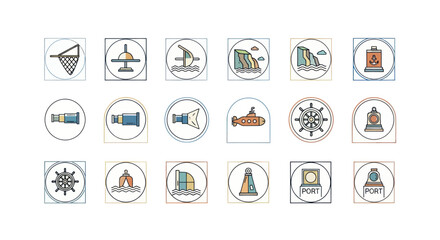 Nautical Icons Set: Ocean, Sea, and Maritime Symbols Collection © jaguar