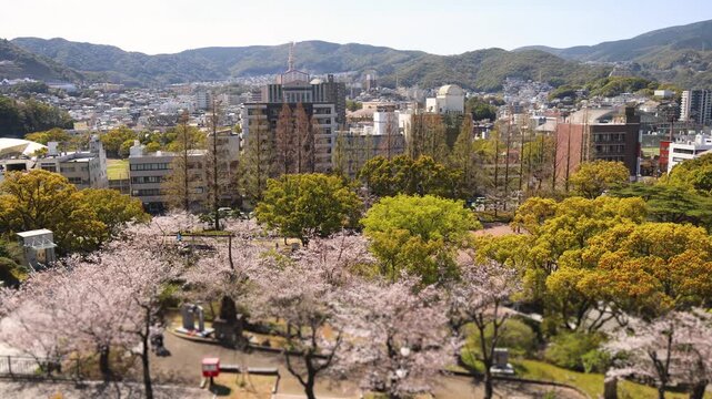 Nagasaki Hypocenter Park with Atomic Bomb Hypocenter Monument in Peace Park, Ground Zero of the Atomic Bombing, Nagasaki, Japan,  Nagasaki prefecture, Kyushu island region, Matsuyama-machi district