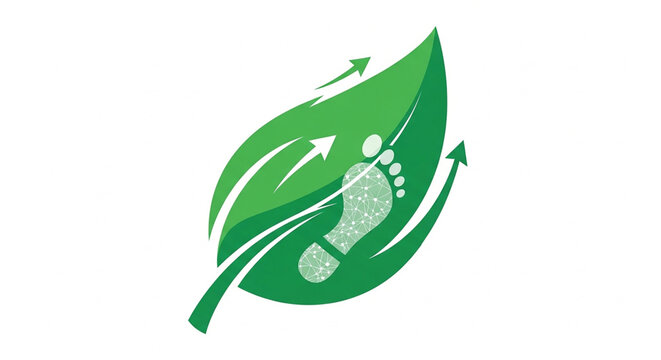Green leaf symbol representing a digital carbon footprint reduction concept