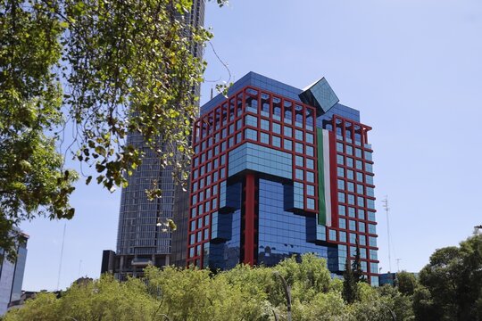September 20, 2025, CFE Corporate Building with trees on Paseo de la Reforma