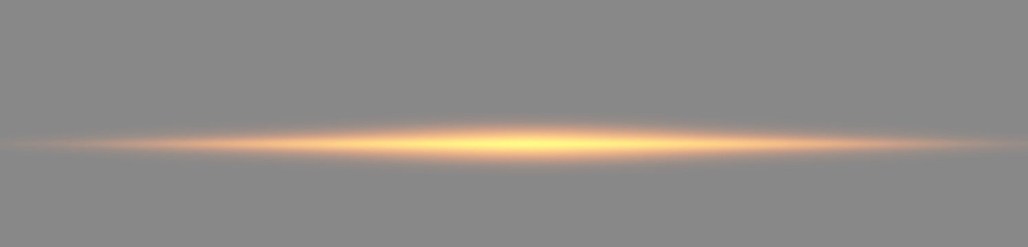 Anamorphic yellow light streak with bright glowing neon line