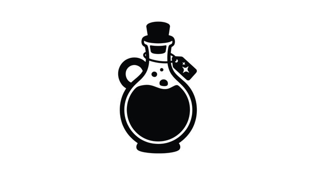 Potion bottle silhouette on a white background