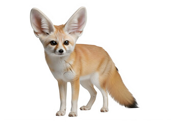 Obraz premium Fennec fox sitting on plain background isolated on transparent background