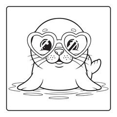 Fototapeta premium Valentine Heart coloring pages for kids