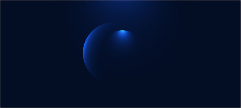 Neon futuristic 3d sphere of blue and purple glowing digital waves and particles. Future technology concept, abstract blue background with moon