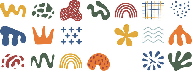 Fototapeta premium Assortment of Abstract Organic Shapes and Patterns