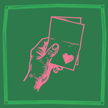 correio elegante love note in xilogravura style woodcut for brazilian festa junina