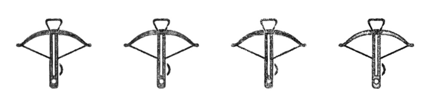 Sketch crossbow icon design set
