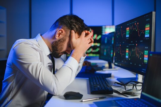 Intraday trader angry over loss in stock market investment while trading. risk of investing in cryptocurrency