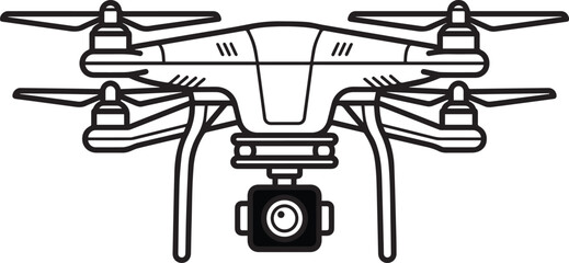 Naklejka premium black flying drone isolated on transparent background