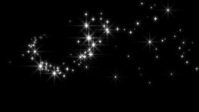 Glittering star line and circle sparkle animation, Fairy Tail Glitter Particles Sparkling Glitter Trail Particle Awards, pixie dust path, Video Editing black Screen Stock, Slow Motion. 4k video