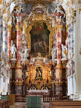 Wieskirche Pilgrimage Church Interiors Baroque Architecture Bavaria Germany