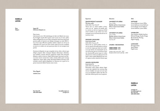 Minimalist Resume Template with Cover Letter
