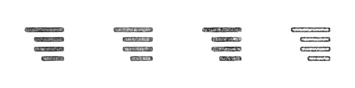 Sketch right align icon design set
