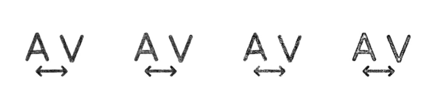 Sketch kerning icon design set