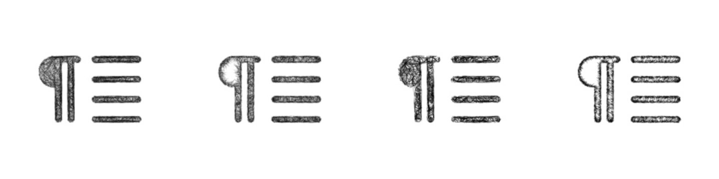 Sketch paragraph icon design set