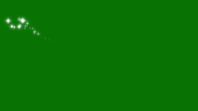 Magic sparkles glitter line stars, blast line shining comet trace with glare effect, glittering light line sparkle tail, fairy dust sparkle motion, Slow Motion, Green Screen Background. 4k video