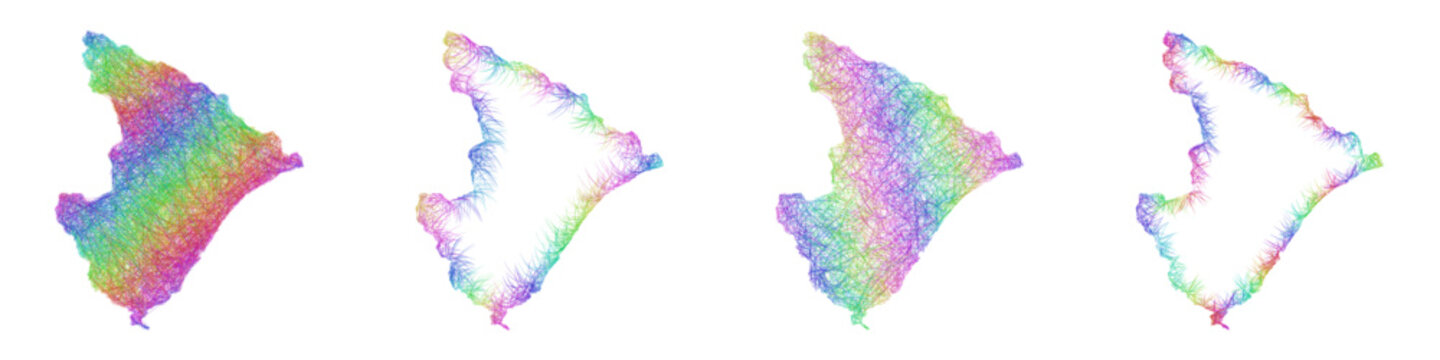 Colorful sketch Sergipe map design set