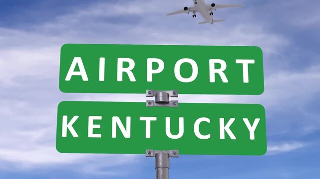 Kentucky road sign on a blue sky