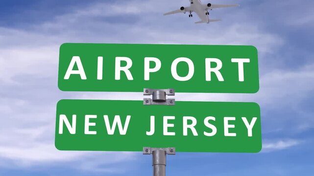 New Jersey road sign on a blue sky