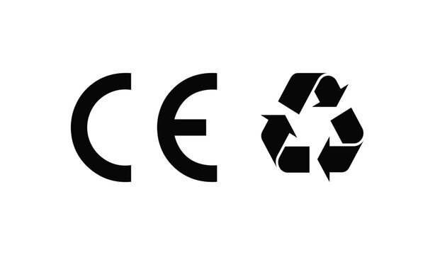 CE Mark, Recycling Symbol vector Symbol SVG
