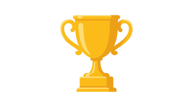 Golden Cup Symbolizing Achievement: A gleaming gold trophy cup stands in isolated on background, an emblem of success, reward and accomplishment. 