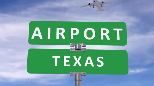 Texas road sign on a blue sky