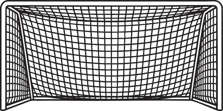 Soccer goal net with crossed lines and grid pattern net design sports equipmen