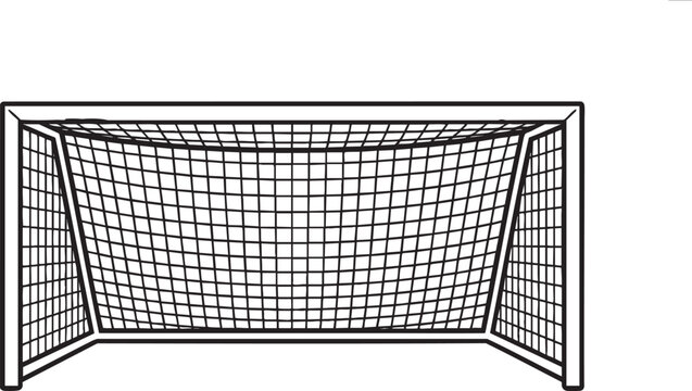 Soccer goal net with grid pattern and crossed lines net design sports equipmen