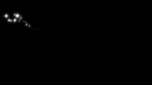 Twinkle star glitter sparkle, sparkle particle glitters light trail loop animation, glittering happy birthday celebration backgrounds concept, Motionless black Screen Clip, pixie dust path. 4k video