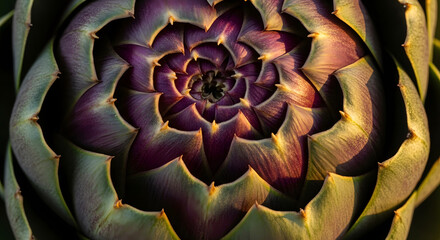 Obraz premium Close-up purple orchid flower with layered petals in natural light