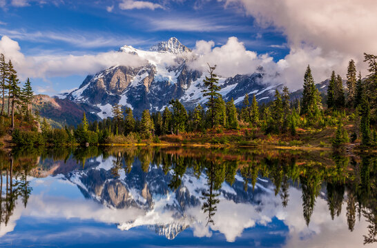Mount Shuksan in the Cascade Mountains of Northern Washington
