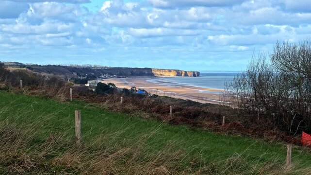 Omaha Beach in Normandy, France major site of the Allied D-Day landings during World War II