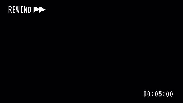 Retro vhs tapes playing with play and static lines effect,Retro vhs glitch effect with play button overlay.4k video